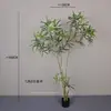 Planta Verde Artificial Madera de Pavo Real Planta en Maceta Decoración de Piso para Sala de Estar, Árbol Falso Adorno Zen de Interior, Decoración Suave para Habitación Modelo Paisajismo