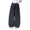 Pantalones Negros Niñas Invierno 2026 Estilo Niña Pantalones Falsos de Dos Piezas Cubre Pompas Otoño/Invierno Pantalones de Pierna Curva con Felpa para Niños Ropa de Abrigo