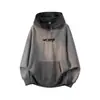 Sudadera con capucha para hombre estilo americano vintage lavada en primavera, marca de tendencia Ins, estampado de letras, sudadera pesada de alta calle 340G