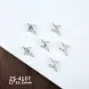 Acessórios de strass para nail art em liga de prata brilhante estilo luxo, design requintado de nicho com decorações de unha em formato de lua, laço e coração