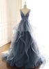 Vestido de exame de arte estudantil de fantasia de canto solo mori vestido de noite de anfitrião de alta qualidade luxo nicho azul