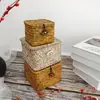 Directamente del fabricante: Caja de Almacenamiento Rectangular de Mimbre Tejido Vintage para Escritorio, Caja de Regalo Estilo Occidental, Caja de Regalo para el Festival de Mediados de Otoño