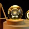 Planeta Navidad alce bola de cristal luminosa tallado interior 3D luz de noche making decoración de escritorio regalo de cumpleaños Día de San Valentín