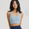 Chaleco de Yoga Osyo Deep U con Cuello Halter Espalda Bonita para Mujer, Copas Fijas, No Necesita Sujetador, Estilo Corto, Se Puede Usar Afuera, Pilates Fitness