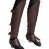 Retro medieval multicapa cuero remache protector de pierna tobillera cubre zapatos armadura utilería para actuación de película cosplay