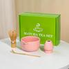 Set Exclusivo Transfronterizo de Matcha Set de 7 Piezas Tazón Japonés de Matcha con Pico, Set de Té de 100 Púas, Caja de Color Cerámica Estilo Ins