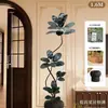 Plantas Verdes Artificiales para Decoración Junto al Mueble de TV, Plantas Grandes para la Sala de Estar, Árbol de Caucho Negro, Árbol Falso Estilo Vintage