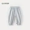 Calça infantil de algodão puro anti-mosquito, calça fina de verão, calça longa casual para bebê, calça lanterna, calça jogger para criança pequena, Classe A