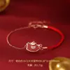 Collar Original de Plata Pura S925 'Hazte Rico Rápido', Año del Caballo del Zodiaco, Pulsera de Hilo Rojo, Pendientes, Joyería de Año Nuevo Dropshipping