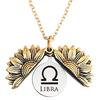 Collar Europa y Estados Unidos transfronterizo doce constelaciones girasol girasol colgante Fabricantes de Yiwu se pueden grabar collar de Navidad