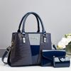 Bolsa feminina de comércio exterior, grande capacidade, elegante, combinando, bolsa de três peças, estampa de crocodilo, estampada, grande capacidade, estilosa