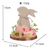 Adornos de Madera de Conejo de Pascua Festival Personalizado Estilo Campestre Americano Decoración de Escritorio Mesa Forma de Conejo Artesanías Decorativas