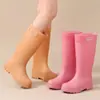 Botas de Lluvia Japonesas y Coreanas Multicolor, Botas de Lluvia Extra Altas para Mujer, Botas Negras, Zapatos de Goma a la Moda, Botas con Cordón a la Moda, Botas para Mujer