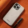 Funda con Textura de Cuero para Negocios iPhone16Promax Funda para Teléfono Móvil Apple 15 Lente de Aleación 14 Succión Magnética 13 Protección Anti-Caída