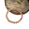 Pulsera de Piedra del Sol Natural Círculo Único Moda Pulsera de Piedra del Sol Joyería Regalo Cuentas para Mujer
