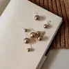 Brincos de Prata Pura S999 com Pérolas Redondas, Branco Australiano Frio e Branco Australiano Quente, Brincos de Cristal de Prata Pura Simples e de Alto Padrão Atacado