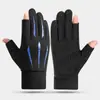 Guantes de Ciclismo para Hombre Pantalla Táctil Forro Polar de Invierno Cálidos Antideslizantes para Conducir Fuga Dos Dedos Motocicleta Guantes de Invierno para Pesca