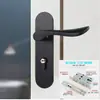 Cerradura de puerta de madera maciza con ventosa magnética, silenciosa, universal, negra, para interiores y dormitorios.