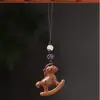 Pingente Zodiacal Cavalo de Sândalo Natural para 2026, o Ano do Cavalo, Chaveiro de Celular, Acessório Auspicioso
