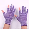 Luvas Listradas de Nylon Sem Dedos, Respiráveis, para Colheita de Chá, Plantio, Embalagem, Proteção Solar, Luvas de Trabalho Unissex, Duráveis