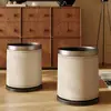 Papelera de Cuero Vintage Estilo Francés con Pedal y Tapa, Doble Capa, Estilo Minimalista, Alto Valor Estético, con Cubo Interior, Tamaño Pequeño, con Tapa