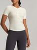 Camiseta de manga corta Athena Lulu Lanjing Modal Henry para mujer, con cuello en V, para yoga, deportes y fitness
