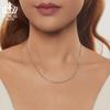 Evelle Simple Collar Fino de Meteorito de Combinación Universal Plata de Ley s925 Chapado en Platino Cadena de Clavícula de Combinación Universal Joyería para Mujer