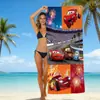 Toalla de Playa para Niños con Temática de Dibujos Animados Cars Mcqueen Toalla de Playa para la Costa Toalla de Baño de Microfibra