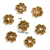20 Accesorios de Joyería Retro de Aleación para Bricolaje, Soportes de Flor Recortados, Separadores de Cuentas, Pulseras, Materiales para Enhebrar Cuerda Trenzada