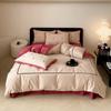 Respirável e confortável ins estilo algodão puro algodão lavado três ou quatro peças de algodão simples menina amor bordado roupa de cama