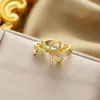 Anillo Ladrillo de Diseño Nicho de Alta Gama Lujo Accesible para Mujer Moda Europea y Americana Creativo Zirconia Chapado en Oro Anillo Abierto Ajustable