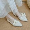 Zapatos Suaves Versátiles Estilo Noche Otoño 2025 con Moño, Zapatos Planos Estilo Pequeño Chanel para Mujer, Zapatos de Dama de Honor, Mocasines Planos para Mujer