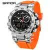 Sanda Nuevo Producto Reloj Electrónico Cuenta Regresiva Impermeable Moderno Doble Pantalla Reloj Deportivo Multifunción Doble Pantalla Reloj para Hombre Venta al por Mayor de Fábrica