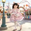 Vestido Lolita Outono Novo Estilo Infantil Menina Estiloso Fofo Princesa LinaBell Saia Bufante