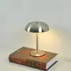 Lámpara de Mesa Creativa Tipo Hongo de Cabeza Plana, Recargable, Regulable por Control Táctil, para Hotel, Bar, Dormitorio, Mesita de Noche, Estudio, Luz Nocturna de Ambiente