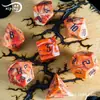 Venta directa de fábrica honda de juego mazmorras y mazmorras juego de mesa dados DND RPG dados de ágata roja turquesa