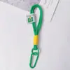 Muñeca de Cuerda Trenzada Llavero de Cuerda de Felpa Cadena Doble para Teléfono Móvil Mosquetón de Nailon Accesorios Colgantes Hechos a Mano para Teléfono Móvil