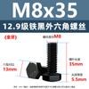 Grado 12.9 Tornillos hexagonales externos de alta resistencia negros Tornillos de acero aleado de rosca completa métrica M5M6M8M10M12M14