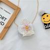 Bolso infantil para mujer, bonito bolso de mensajero de princesa, bolso de niña con perlas de dibujos animados, bolso de hombro con cadena a juego
