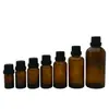Em estoque frascos de óleo essencial âmbar 5-100ml conservação de óleo essencial subembalagem cosmética frascos de vidro cor âmbar marrom que evitam a luz