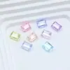 Dongzhou Crystal 6x8 Transparente Pequeños Cristales de Azúcar Hielo para Uñas Pedrería Cristal Artificial Hielo Transparente Sin Chapar Fondo de Punta Pedrería para Decoración de Uñas