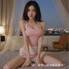 Noche Tres de la Mañana Lencería Sexy Sabor a Leche Pequeño Chef Rosa Estilo Pura Pasión Delantal de Cuello Halter Uniforme de Sirvienta Sirvienta Traje de Tentación