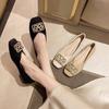 Sapatos da moda femininos, calçados baixos e rasos, atacado, verão, novos, cabeça redonda, fundo macio, rosto macio, cabeça quadrada, strass, pedal, concha