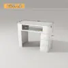 2026 Novo Conjunto de Mesa e Cadeira para Nail Art Mármore Estilo Creme Toque de Luxo Leve Mesa e Cadeiras para Salão de Unhas