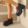 Sapatos de Salto Anabela de Tamanho Grande para Comércio Exterior, Novos Sapatos Plataforma Slimming de Outono Retrô com Solado Grosso, Mocassins Estilo Britânico