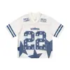 Camiseta de Manga Corta de Jersey con Estampado Digital en V y Bloques de Color para Hombre de la Marca de Moda de Verano Jie Zhan.