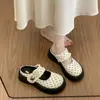 Mules cerrados de suela gruesa estilo hada para mujer, nuevos de otoño 2026, sandalias Mary Jane de encaje francés Birkenstock