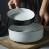Bol de Cerámica Creativo Defectuoso Bol de Sopa para el Hogar Bol de Sopa Nórdico de 8\7\4.5 Pulgadas Bol para Fideos Bol de Borde Alto Bol para Arroz
