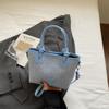 Bolso Transfronterizo Estilo Playa Bolso Cubo Bolso de Mano Cruzado Nuevo Estilo 2025 Bolso Cesta de Verduras con Nudo de Cuerda Bolso Tejido