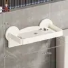 Portarrollos de Papel Higiénico para Baño, Estante de Almacenamiento de Montaje en Pared para Lavabo, Estante de Almacenamiento sin Taladro para Baño, Portarrollos de Papel Higiénico y Teléfono